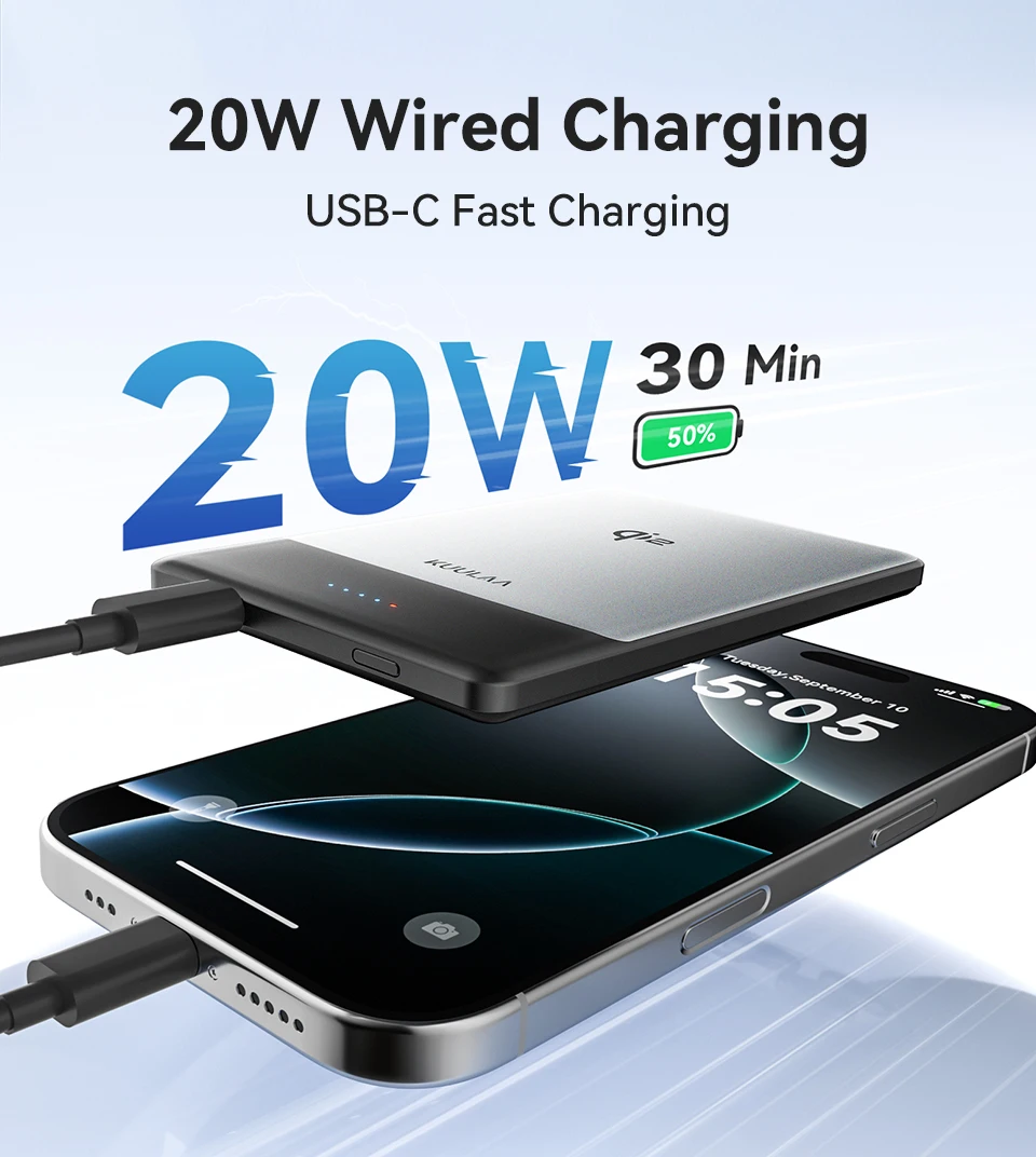 Kuulaa Qi2 Magnetic Power Bank 5000mAh PD