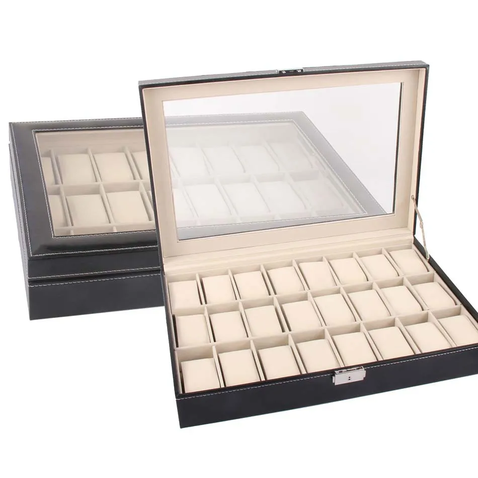 Leather Watch Display Box Jewelry Watch Storage Case Multi-Positions Multi-Slot Watch Storage Box Watch Storage Bag Watch Storage Pouch Leather Storage Box