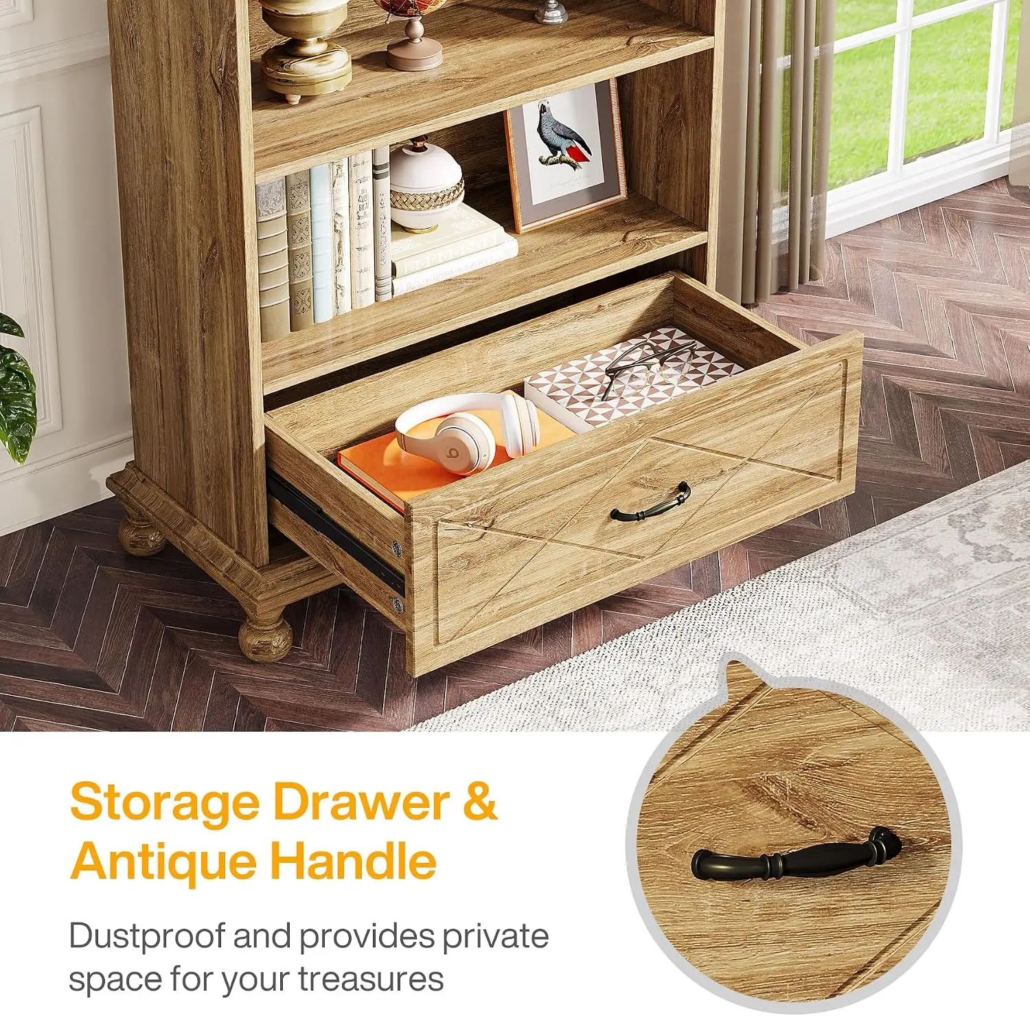 6-Tier Bookcase with Drawer 6