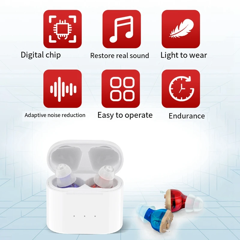 Noise-Canceling Hearing Aids For Seniors Rechargeable Sound Amplifier For Hearing Aid Charging Compartment Accessories 4