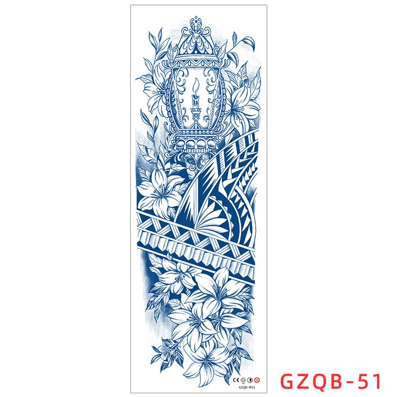 

Waterproof Full Arm Temporary Tattoo Sticker Totem Flower Large Size Sleeve Tattoo Fake Tattoos Flash Tattoos for Men Women