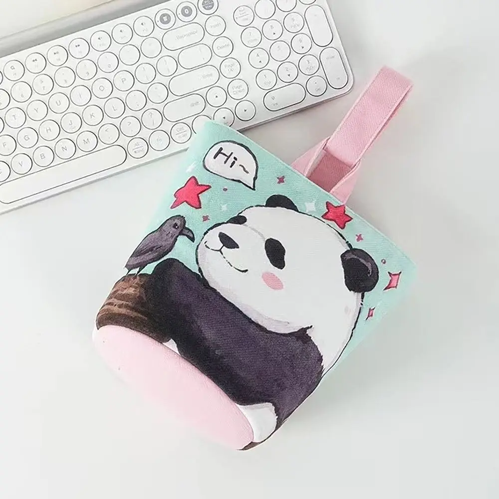 

Panda Printed Vintage Tote Bags 2024 New Large Capacity Canvas Single Shoulder Bag Cute Underarm Handbag Girl