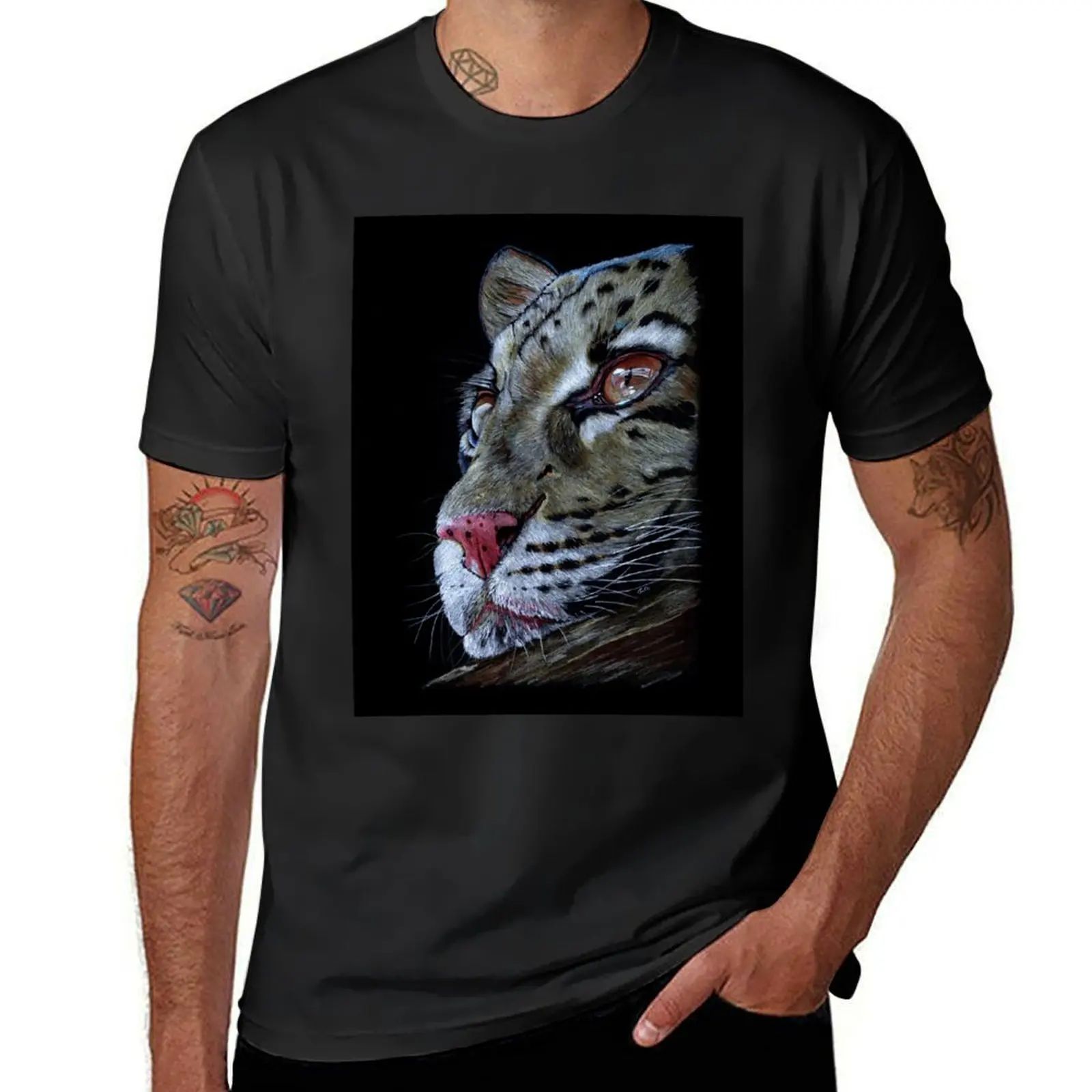 Watching Clouded Leopard T-Shirt for a boy plus size tops t shirt for men