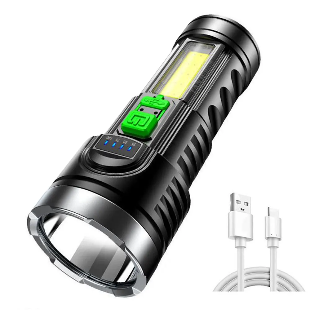 Electric Flashlight Outdoor Portable Torch LED Flashlight Super Bright Long-range USB Rechargeable Small Flashlight for Camping