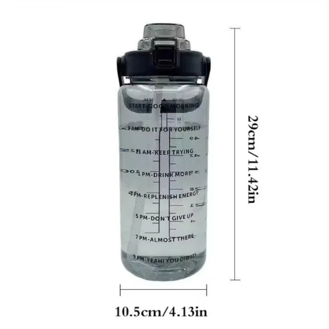 2 Liter Water Bottle with Straw Female Jug Girls Portable Travel bottles Fitness Bike Cup Summer Cold Water Jug with Time Marker 5