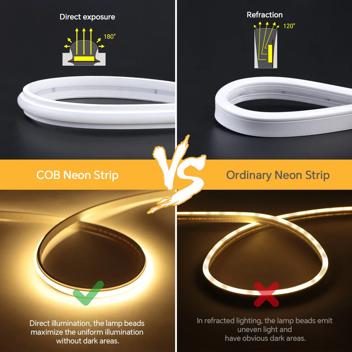 Ultra Bright LED Strip Light with Pure Silicone Tube and Bluetooth APP Control