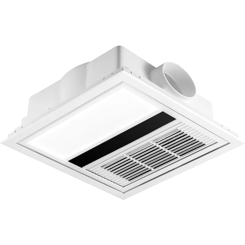 

Bathroom Exhaust Fan with Heater and Ventilation Circulation LED Lamp Combo, Bathroom Fan 2300 Watt Heater, 160 CFM，White