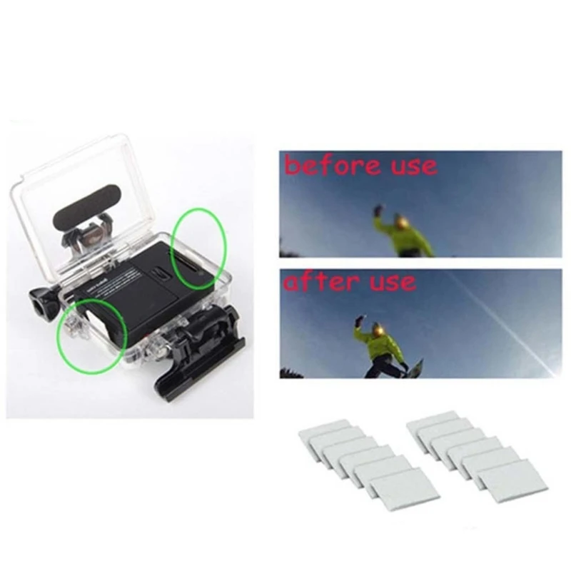 12 inserts anti-buée pour GoPro Hero 10 9 8 7 6 5 4 3+