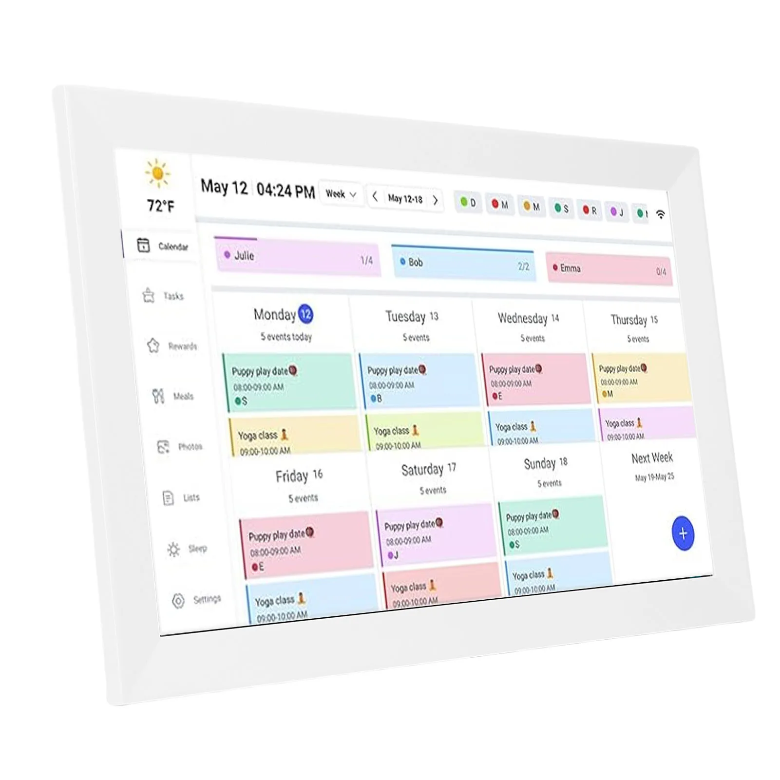 WiFi Smart Touchscreen 15.6 Inch Display Wall Planner Digital Calendar Chore Chart APP Control 32GB 2 Way Sync with Phones