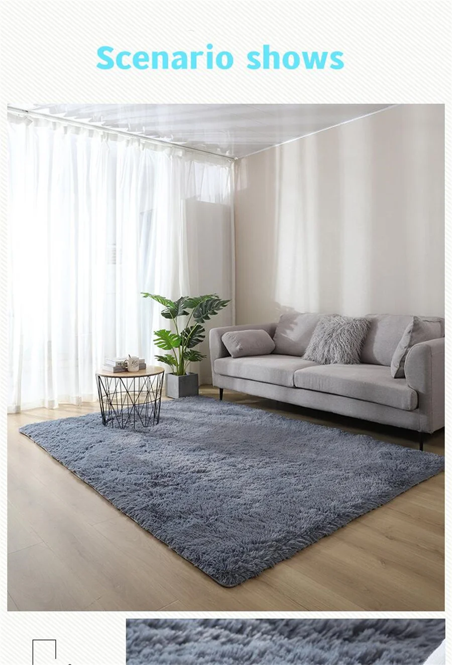 New Thick Carpet for Living Room Plush Rug Children Bed Room Fluffy Floor Carpets Window Bedside Home Decor Rugs Soft Velvet Mat