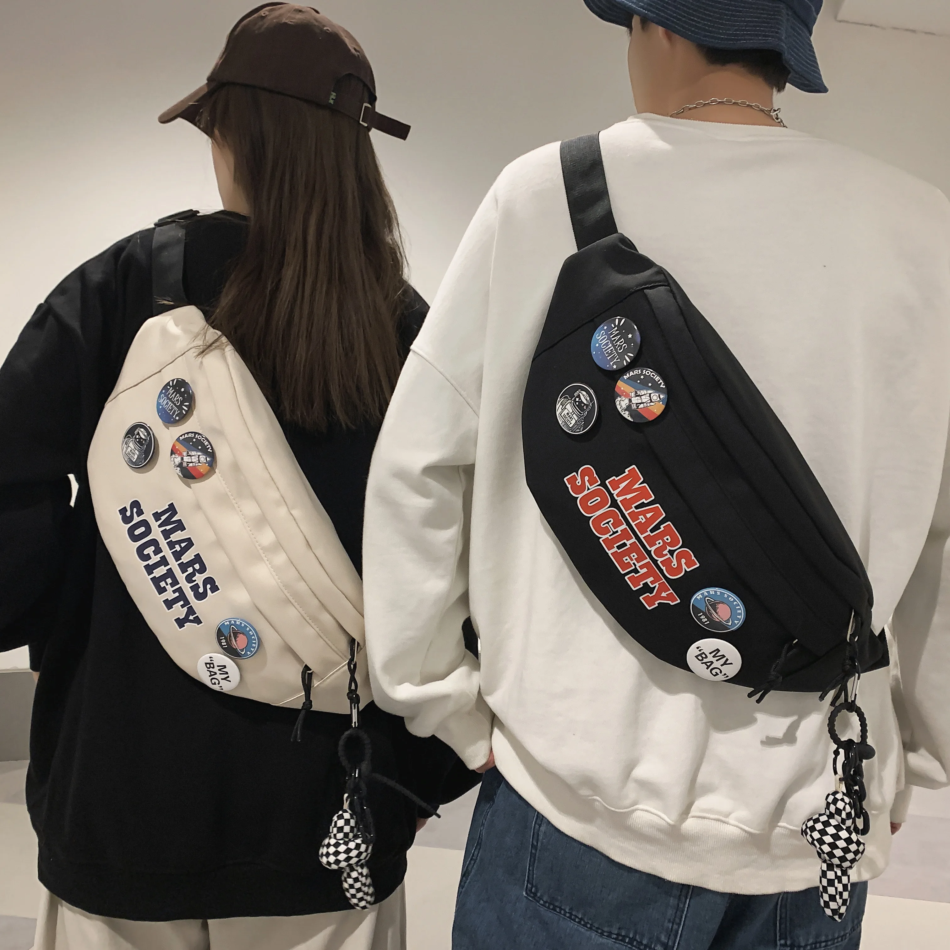 

Мужская трендовая нагрудная сумка, Спортивная дорожная водонепроницаемая сумка через плечо для студентов, Повседневная нейлоновая модная Маленькая женская сумка через плечо