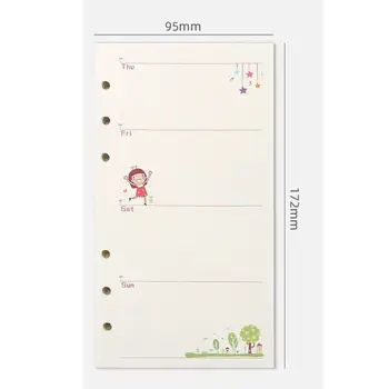 Ricarica per notebook A6 a fogli mobili Lista delle cose da fare Raccoglitore a spirale a 6 fori Pagina interna Agenda mensile settimanale giornaliera Agenda Ufficio scolastico