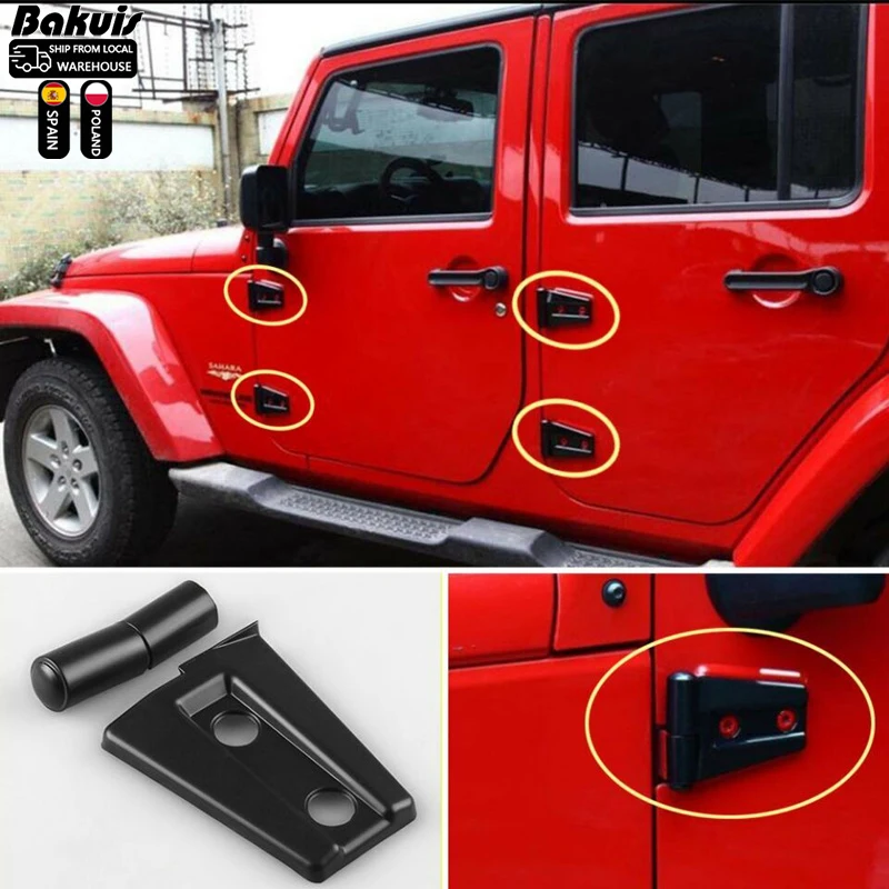 지프 랭글러에 대 한 8Pcs 4 도어 자동차 도어 힌지 커버 보호대 트림 지프 ..