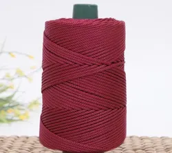 Vibrant 3mm Twisted Woven Rope for DIY Crafts and Decorative Accessories (Wine Red)