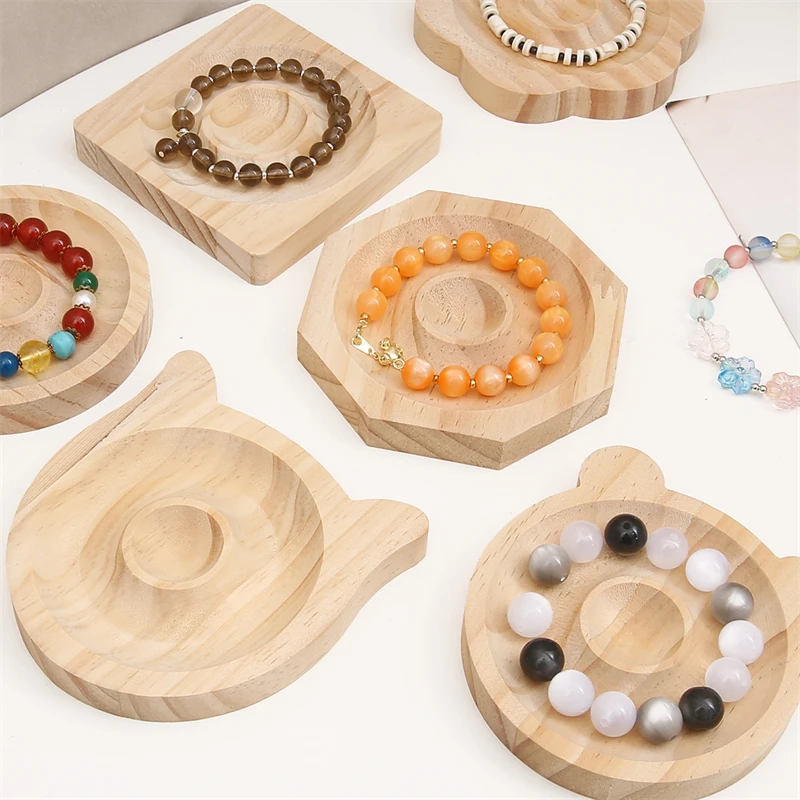 Wooden Beading Design Board Suitable Bracelet Display Stand For Jewelry Making Necklaces Crafts Tray Practical Display