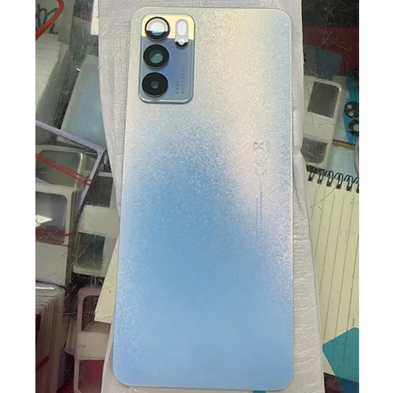 

Новая Крышка батарейного отсека, задняя крышка, задняя крышка для OPPO Reno 6, задняя крышка батарейного отсека с логотипом, запасные части для ремонта