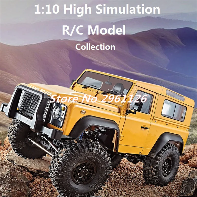 1:10 Big Scale Climb Remote Control Car 4WD Metal Drive Bar Three Speed Switch High Simulated Lighting Rubber Tire RC Car Model 5