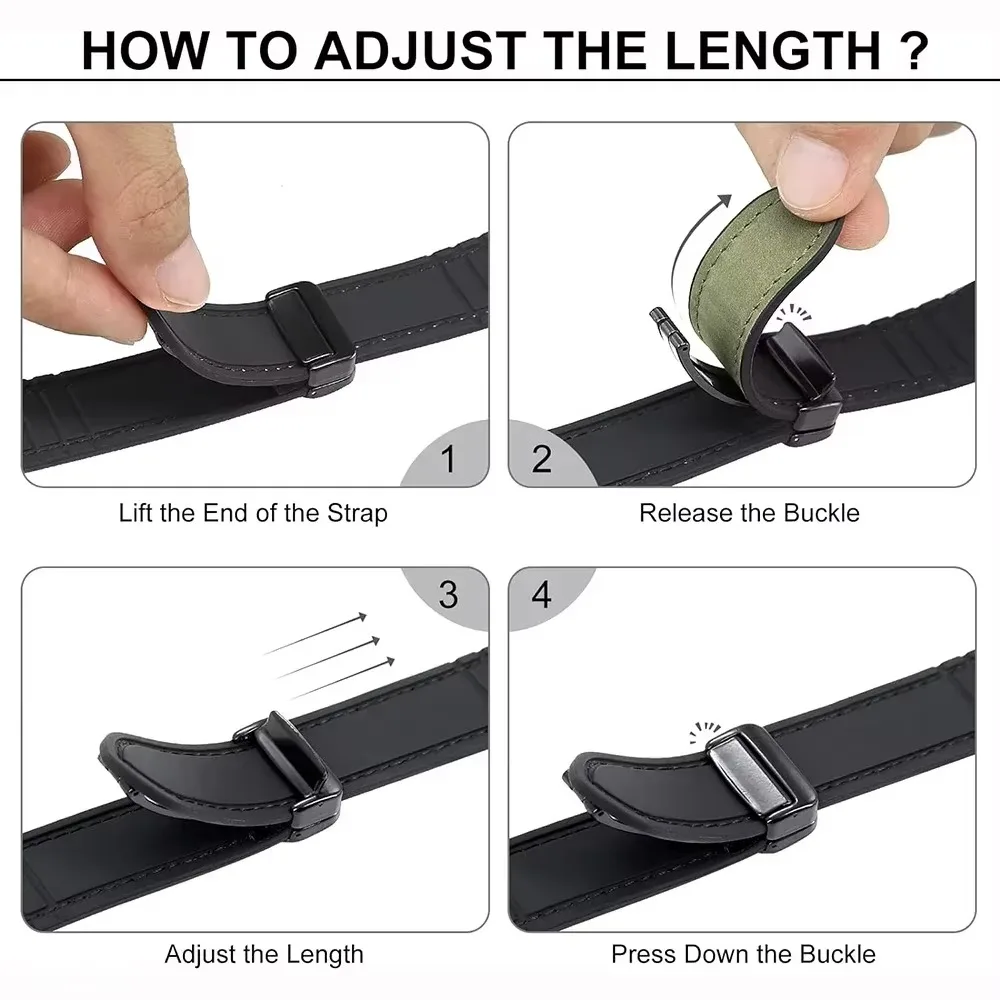 Premium Silicone-Leather Magnetic Wristband - Replaceable Bracelet