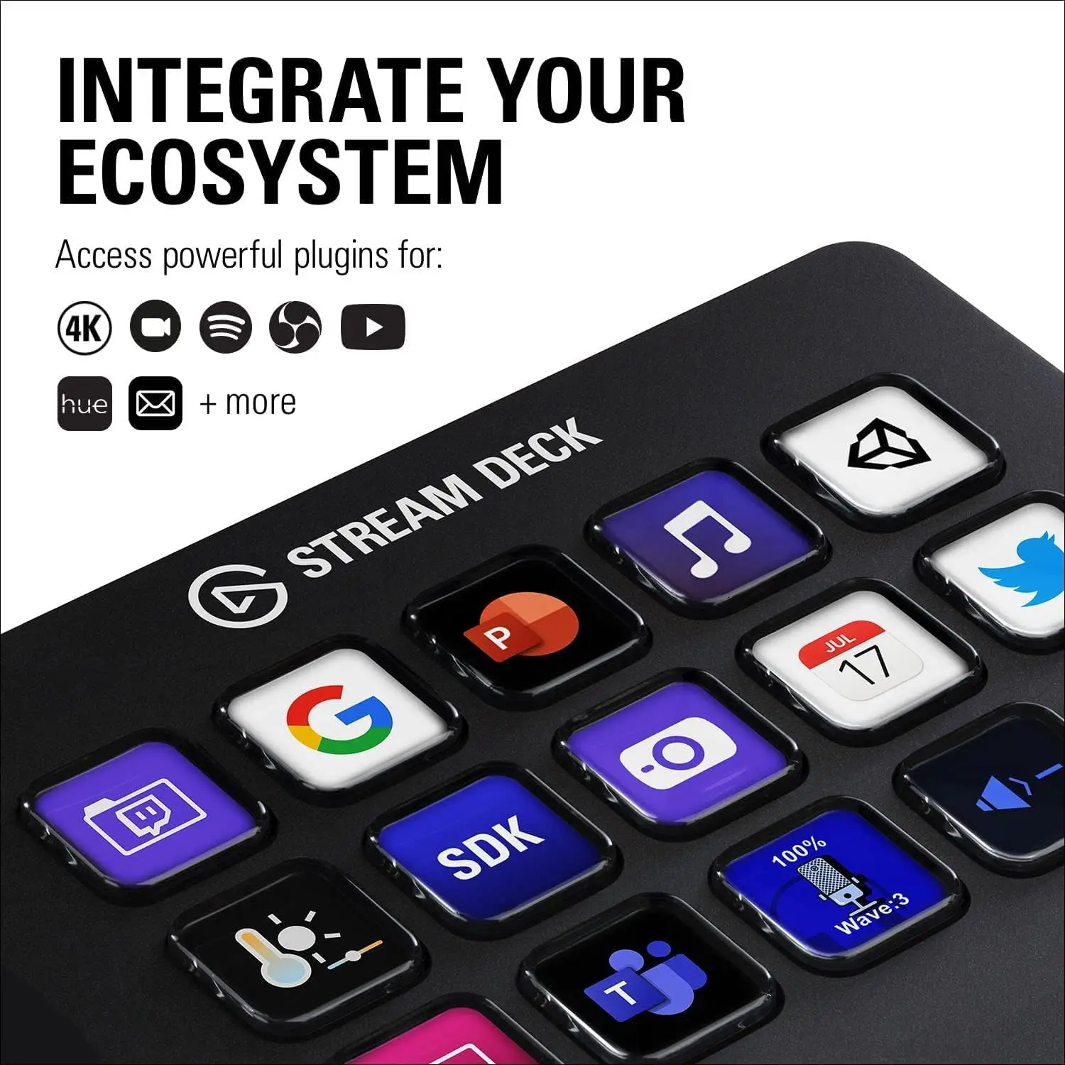 Elgato Stream Deck Scissor Keys - Controlador De Fluxo De Trabalho Com Teclas Macro Personalizáveis Para OBS, Twitch, Discord, Teams, Photoshop E Muito Mais - Windows 10, MacOS 13 Ou Posterior