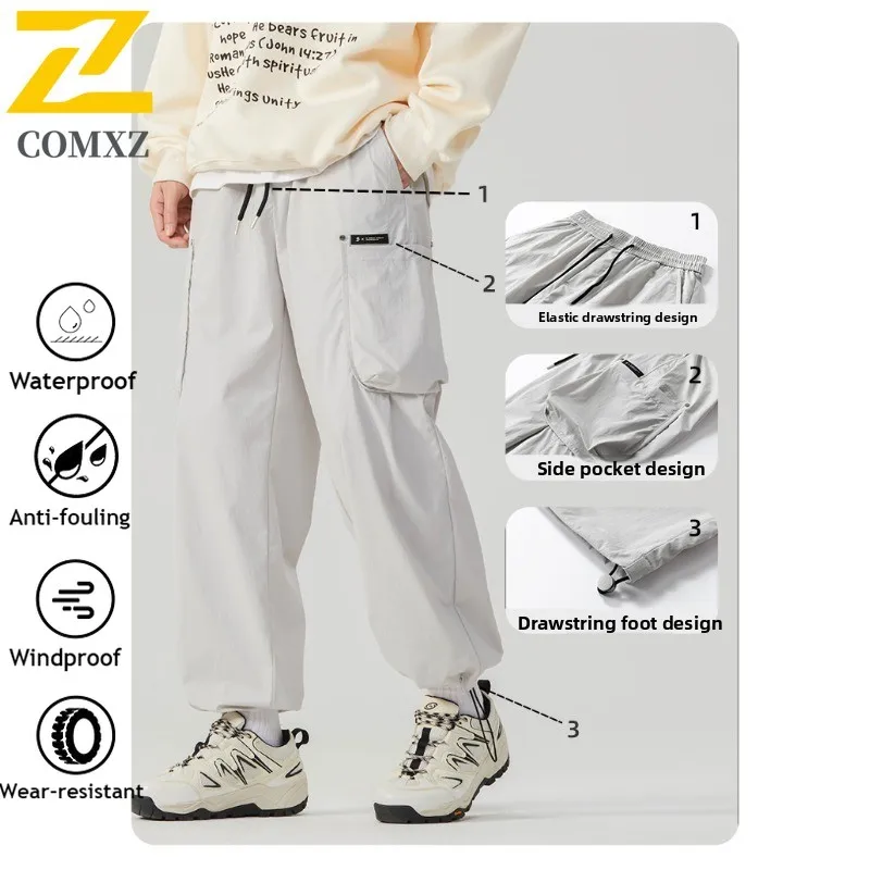 ​Men's Waterproof Softshell Hiking Pants Outdoor Camping Trekking Lightweight Windproof Quick-Dry Casual Trousers All Season​