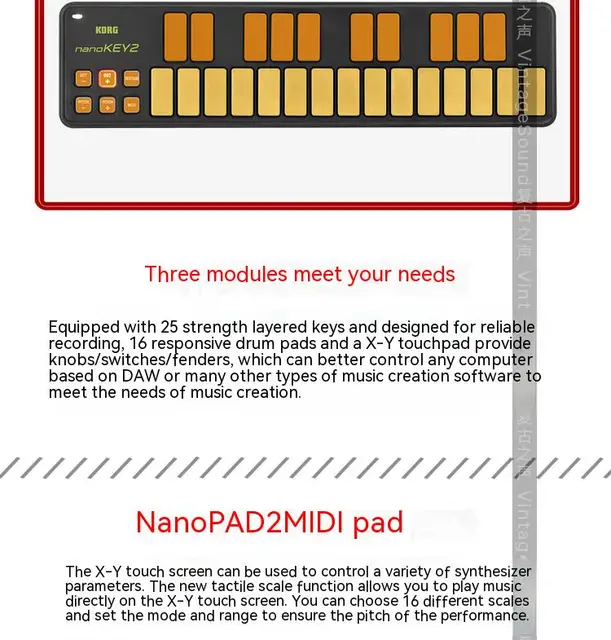 Keyin KORG Nano Kontrol2/Key2/Pad2 Portable MIDI Controller 
