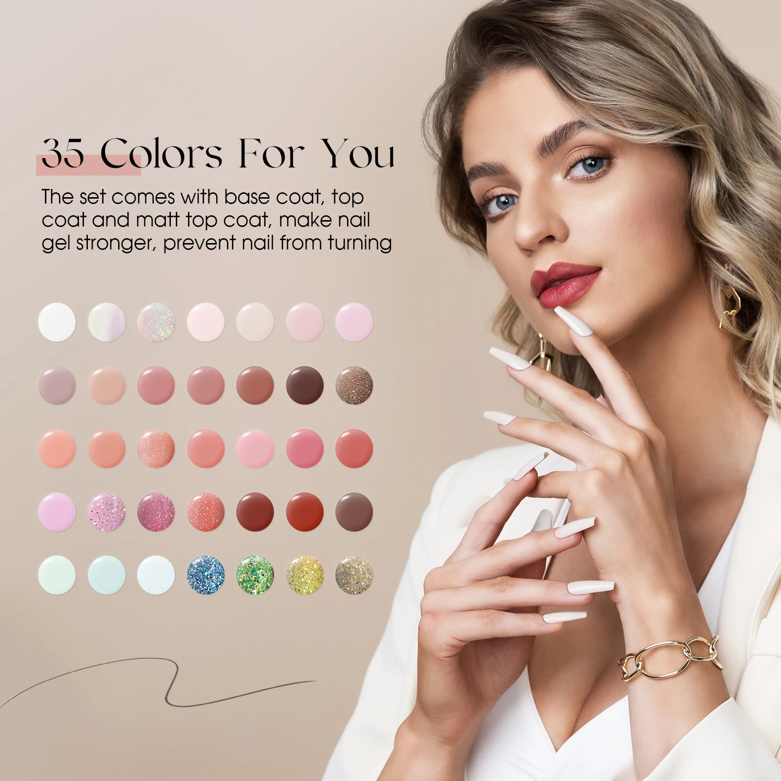 Rosalind Nude Pink Mixed Gel Nail Polish Set 38Pcs/Set Glass Bottle Cured UV Lamp For Nail Art Professional Beauty Nail Supplies 3