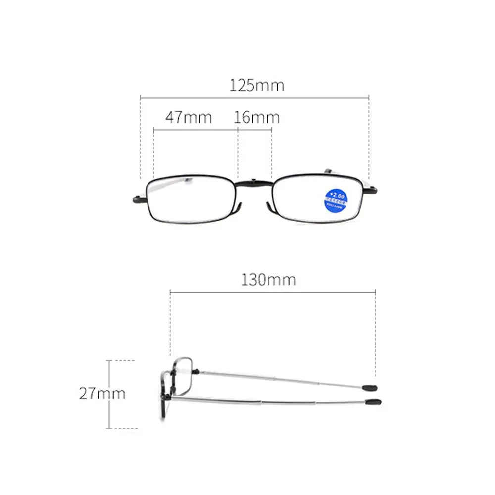 Compact Folding Mini Reading Glasses with Keychain Case - Lightweight, Portable Readers
