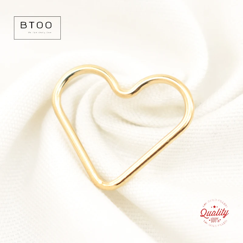 14K Gold Filled Heart Charm 15MM Gold Pendant For Bracelet Necklace Earring DIY Jewelry Findings Jewelry Accessories