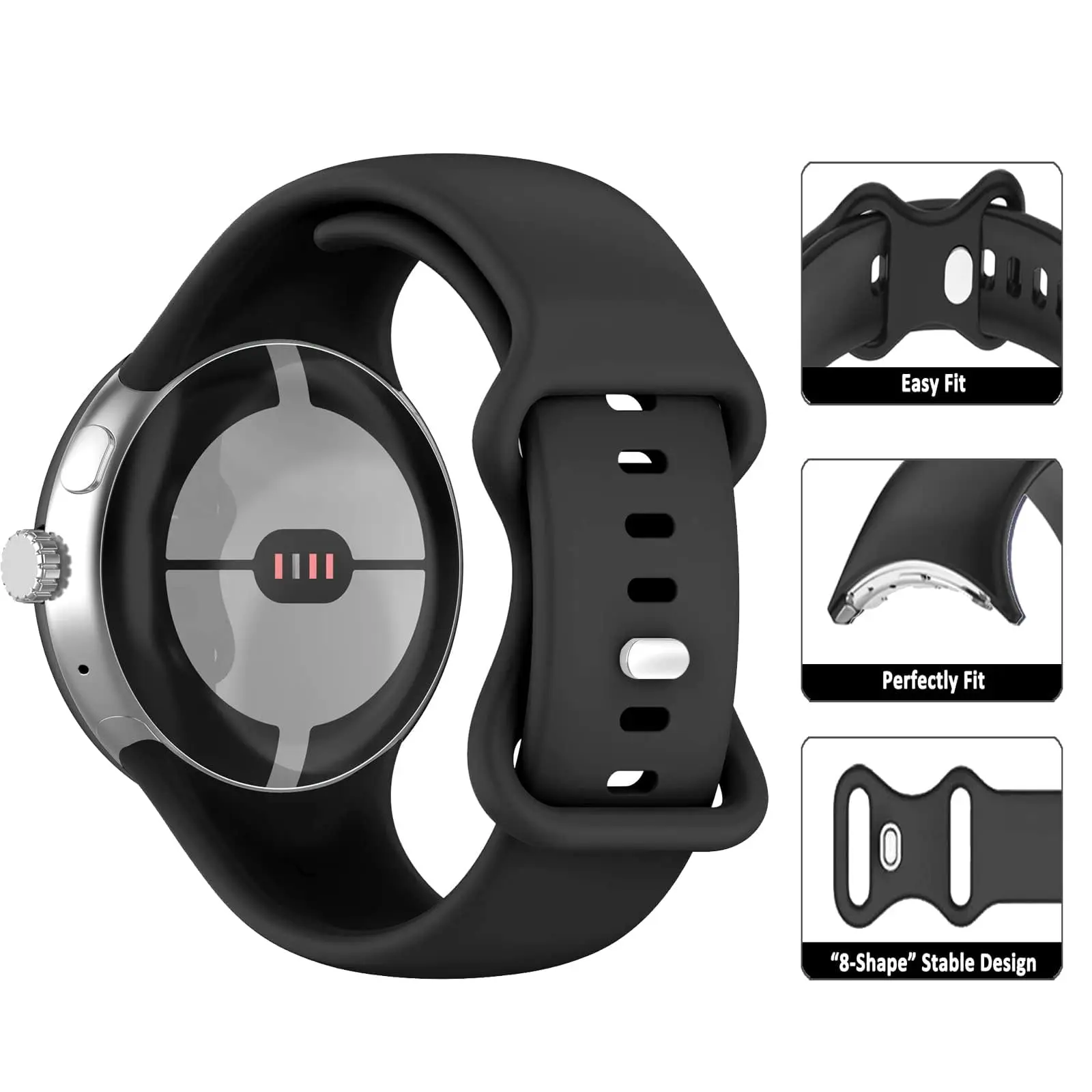 Sport Silicone Strap for Smartwatch - 45mm Wristband Accessory Bracelet