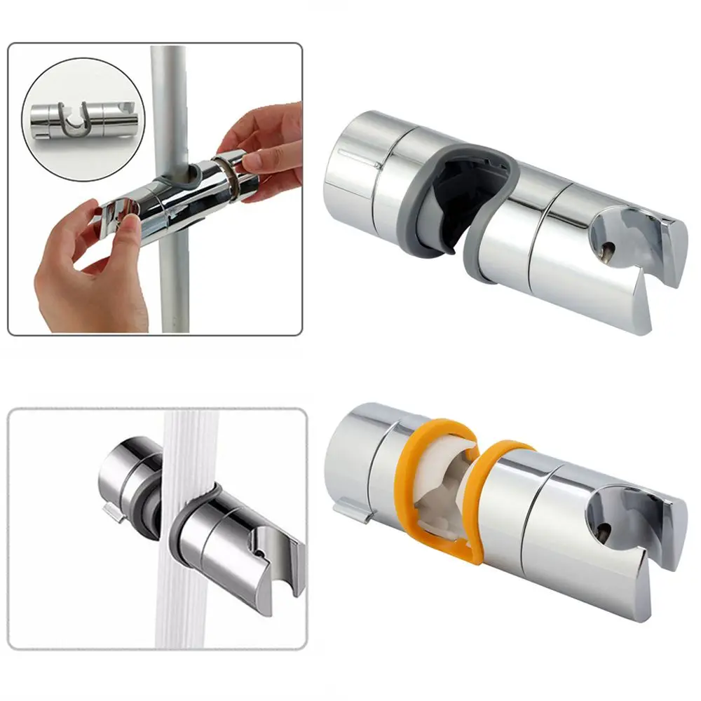 

High Quality Adjustable ABS Chrome Plated Slider Clamp Shower Rail Bracket Shower Head Holder