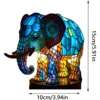 Animal Table Lamp Dyed Resin Elephant Lamp Desktop Night Light Table Night Light,3D Stained Animal Night Light Lamp 3