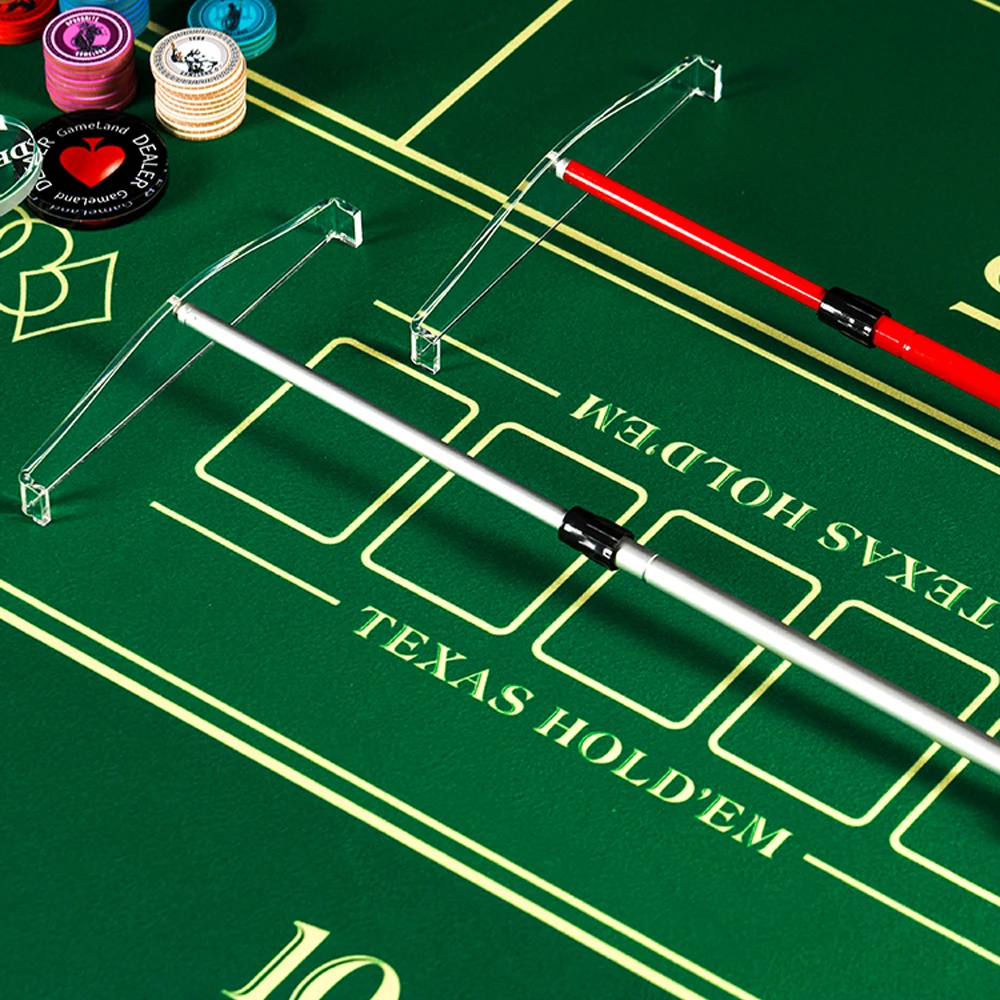 39.5-70cm Casino Gaming Desk Accessories Dice Poker Chips Rake  Telescopic Roulette Poker Chips Rake Collector Rod