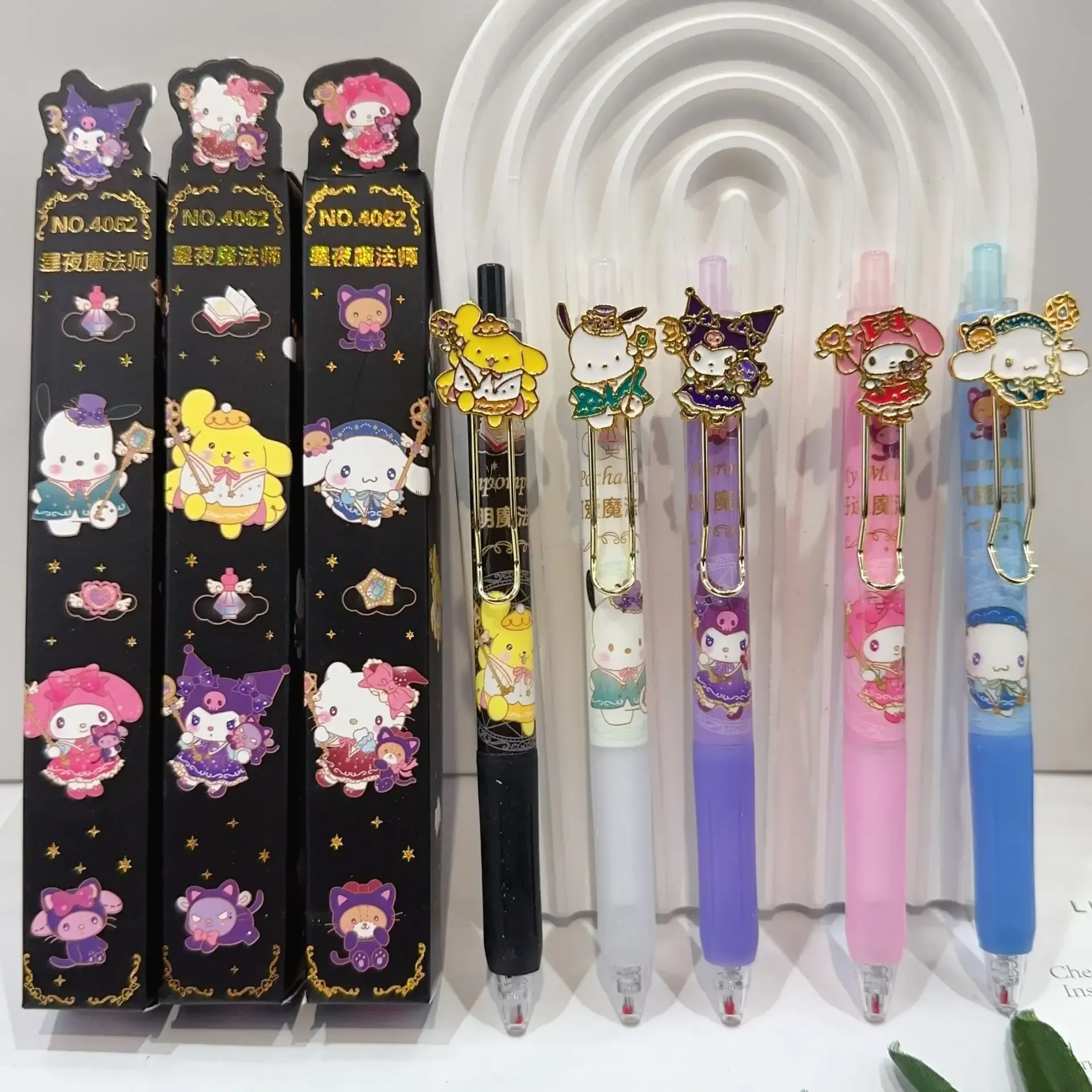 

24 Pcs/ Box Sanrio Gel Pen Hellokitty Kuromi Cinnamoroll Ballpoint Pen Student Stationery Wholesale