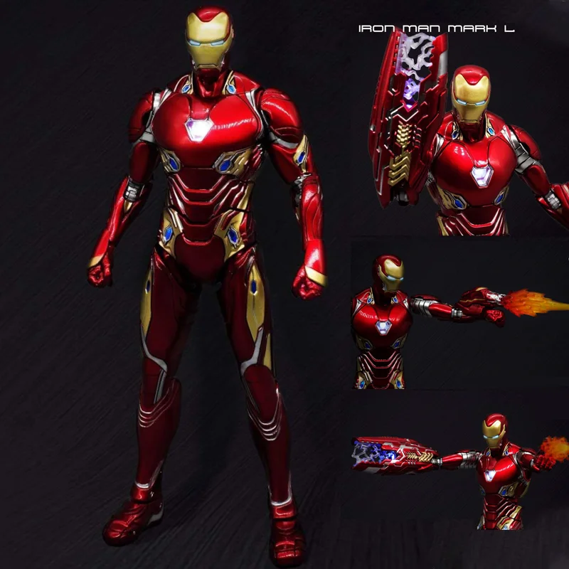 Marvel Comicave 1 12 Iron Man Figure Armor Mk50 Joint Movable Lighted Model Collection 75 Alloy Children Toy Gift 22 New Aliexpress