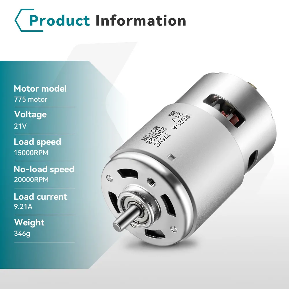18V 775 브러시 모터 20000RPM 브러시 렌치/앵글 그라인더/전기 톱 체인/진공 청소기 도구 용 고 토크 마이크로 모터
