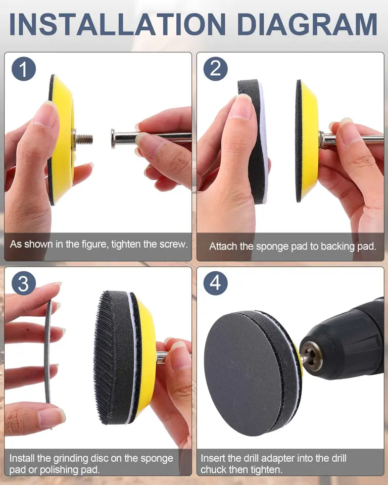 3 Inch Sanding Disc Kit - Grit 40-70000, Wet/Dry, With 1/4" Shank Backer Plate & Foam Pad For Drill Rotary Tool - View #10