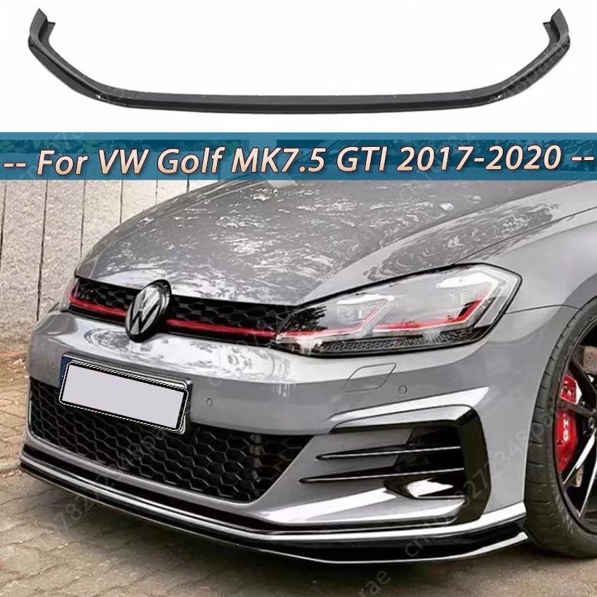 Per Volkswagen Golf Mk7.5 Gti 2017 2018 2019 2020 Nero Lucido Labbro Anteriore A 3 Stadi Tcr Paraurti Anteriore Splitter Lip Kit