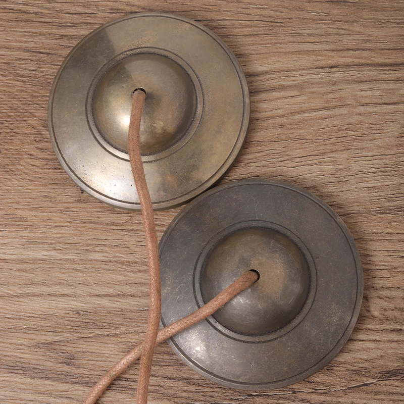 7.8cm Handmade Brass Tinkle Bell Vintage Buddhist Tingsha Bells Cymbal Yoga Meditation Sound Healing Bell Musical Instrument