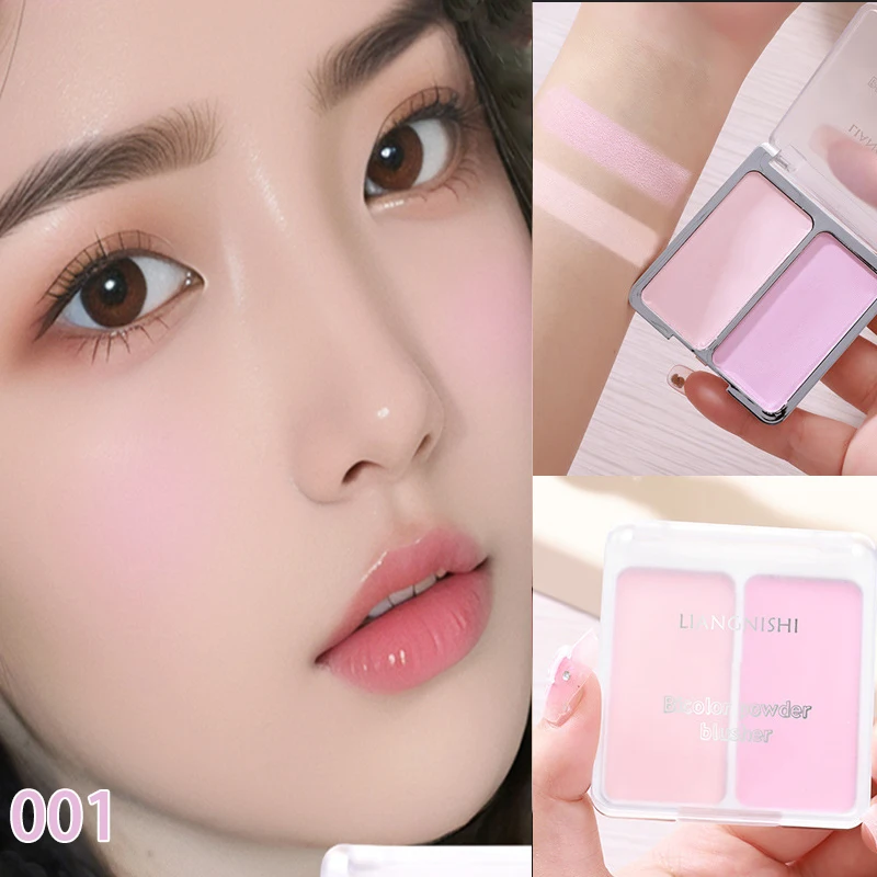 Two-tone Blush Powder Palette Natural Matte Brighten Skin Blusher Milk Peach Pink Purple Apricot Rubor Rouge Korean Dupes Makeup 5