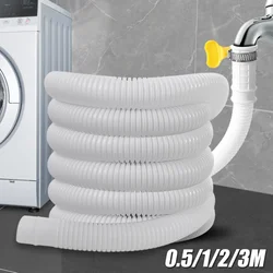 White PP Plumbing Hose for Washing Machine Draining Pipe Air Conditioner Faucet 300cm Extension Semi-Automatic Plumbing Hoses