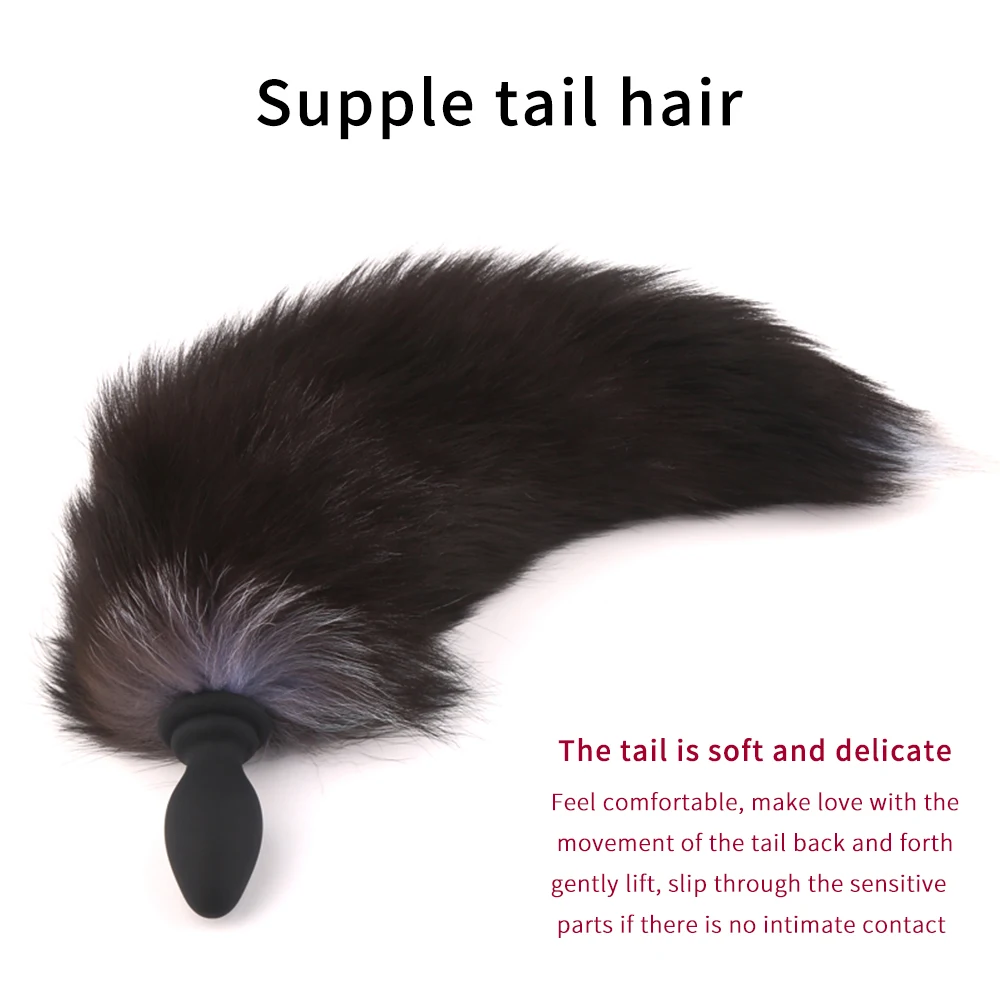 Anal Vibrator With Fox Tail Dildo Anal Plug Remote Control Anus Dilator