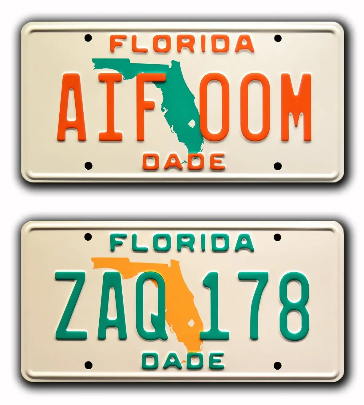 

Miami Vice | ZAQ 178 + AIF 00M | Metal Stamped License Plates -License Plate License Plate Frames Car Decor License Plate