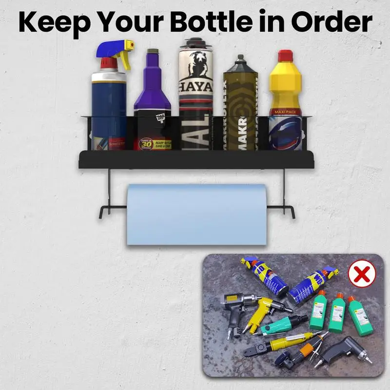 Paint Bottle Storage Rack 5-Hole Wall Mounted Storage Holder Large Opening Design Spray Can Organizer Shelf For Spray Can