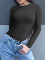 2025 Fashion O Neck Long Sleeve Sexy Bodysuit Women Sports Fitness Bodycon Top Casual Lady Streetwear Bodysuits