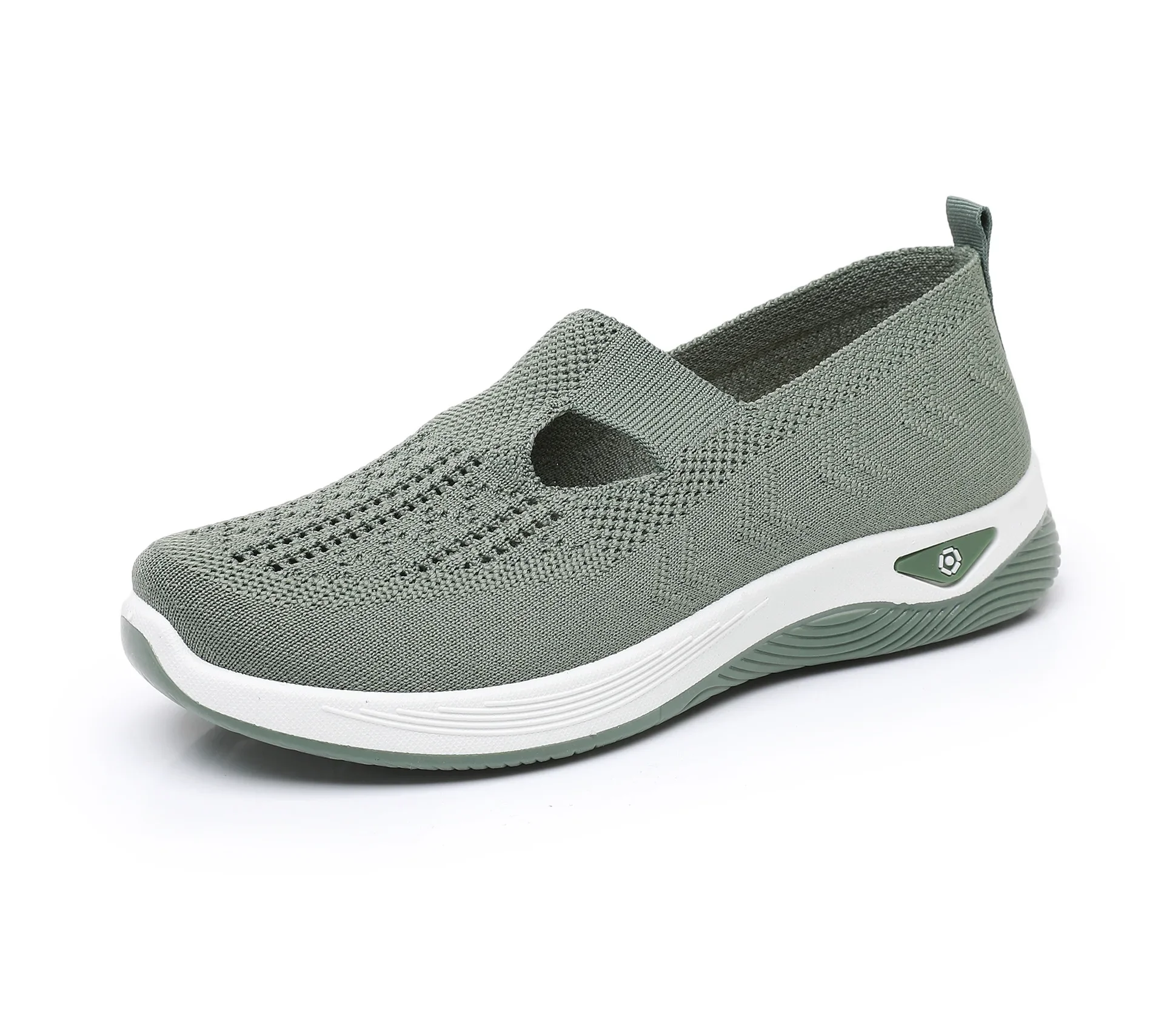 Comfortable Summer Shoes for Elderly Women Breathable Anti Slip Soft Sole Casual Walking Shoes Middle Aged Ladies Flat Sandals