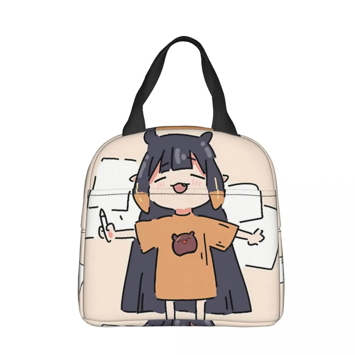 

EN Ninomae Ina'nis Insulated lunch bagComic Hololive Women Kids Cooler Bag Thermal Portable Lunch Box Ice Pack Tote
