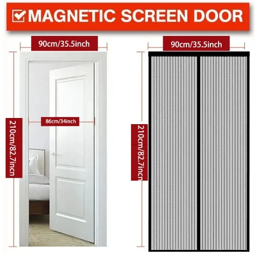 Magnetic Soft Mesh Door Curtain No Magnetic Strip Threading Summer Mosquito Proof Dense Embroidered Screen