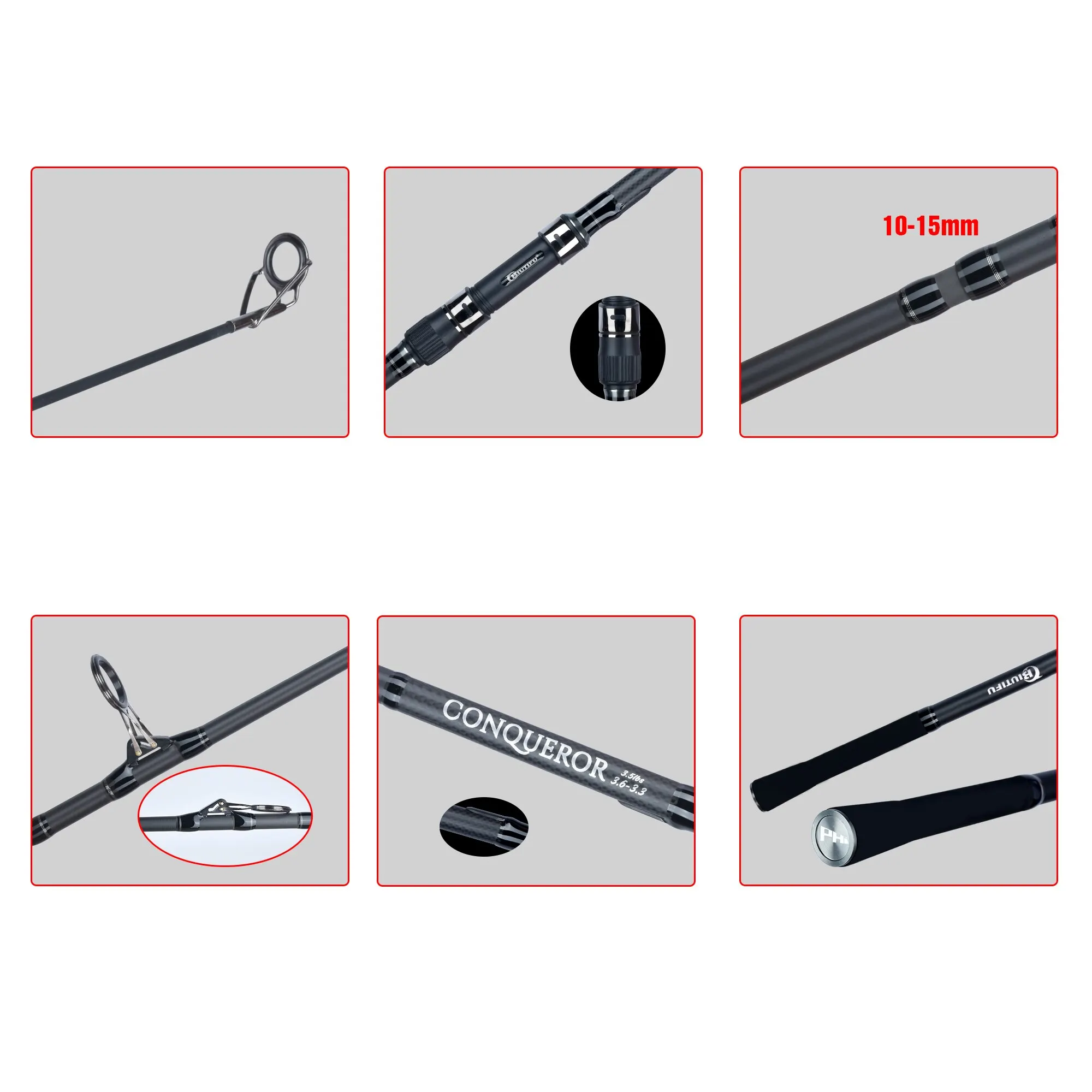 Canne BIUTIFU 2Tips Carp Fishing Rod 3.5lb Carbone 30t pour pêche à la carpe en shore casting