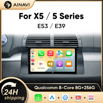 Radio para Auto AINAVI con Android 13 para BMW Serie 5 E39 1995-2003 E53 X5 M5, Carplay, 4G, GPS, Sistema Multimedia 2DIN, Voz Inteligente con IA 1