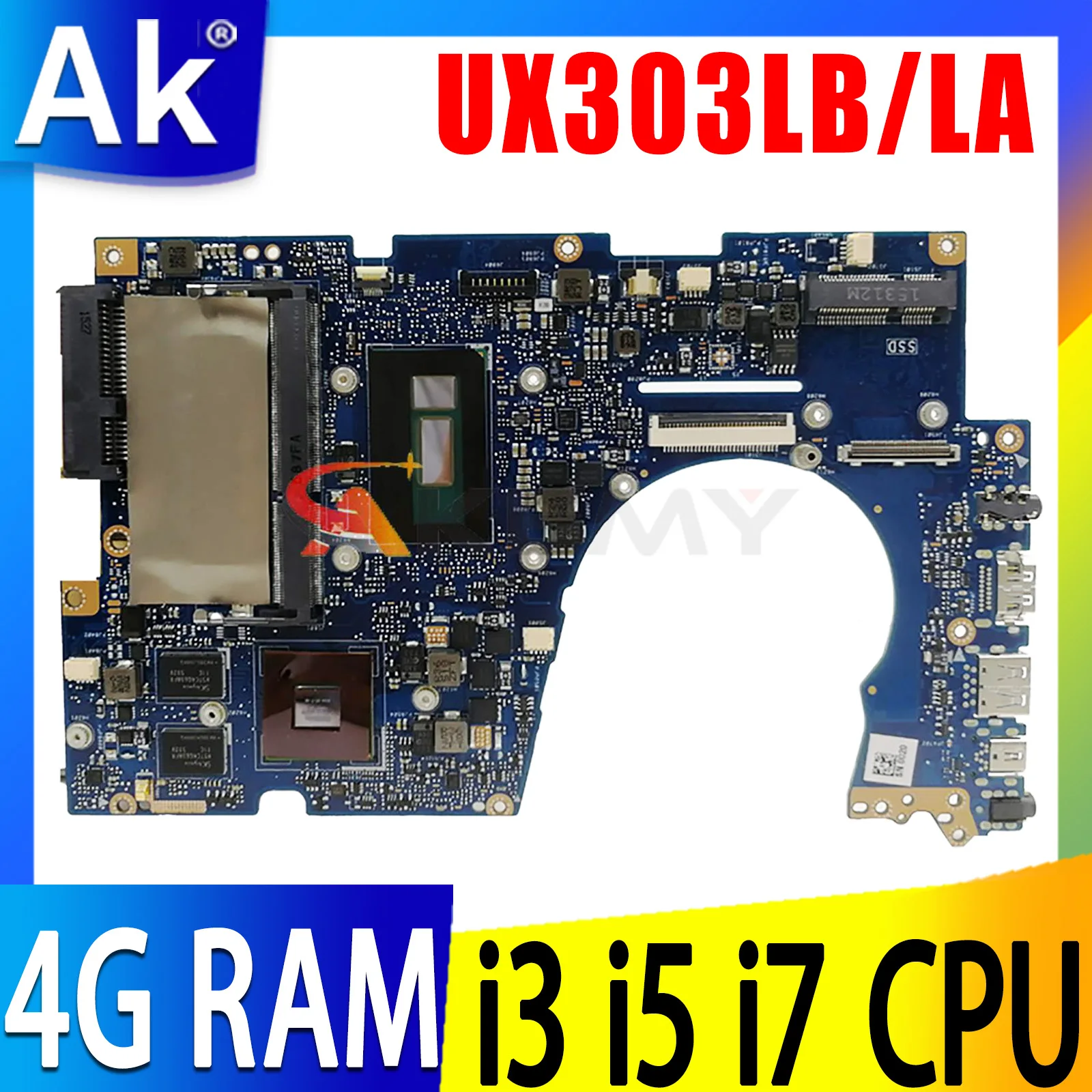 

UX303LN Mainboard For ASUS UX303LB UX303LA UX303LNB UX303L Laptop Motherboard I3 I5 I7 4th Gen or 5th Gen CPU 4G RAM GT840M